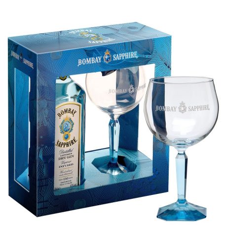 Bombay Sapphire 0,7L 40% dd.+ pohár