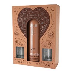   Tatratea -bronz- őszibarack és fehér tea likőr 42% pdd. + 2 pohár