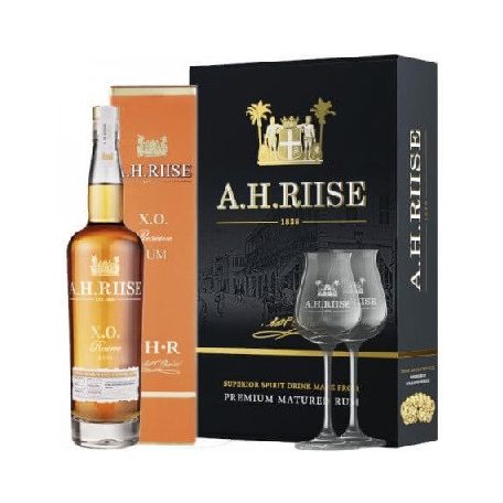 A.H.Riise XO Reserve Superior Cask rum 0,7 40% DD. + 2 pohár