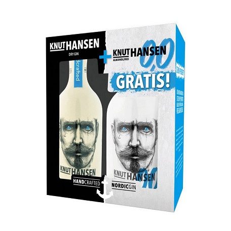 Knut Hansen Gin 0,5L 42% + Alkoholmentes Gin 0,5L dd.