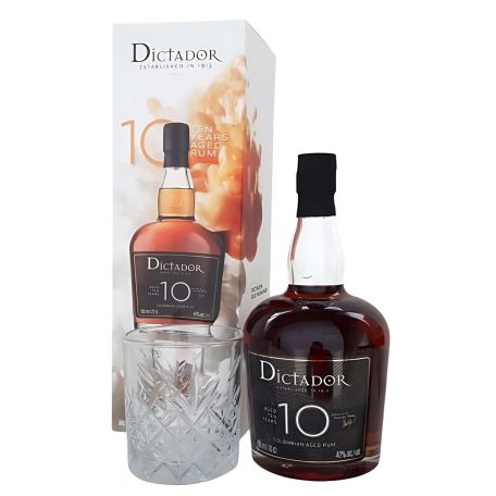Dictador 10 Years Rum DD. 0,7L 40% + pohár