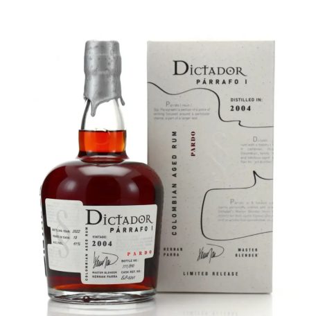 Dictador Parráfo Vintage 2004 Rum DD. 0,7L 41%